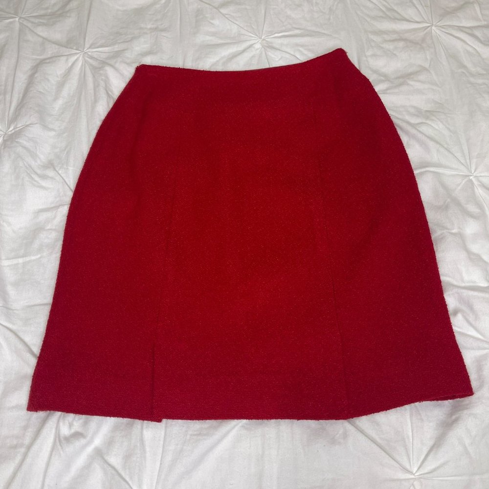 Talbots Petites Red Wool Pencil Skirt Size 4 - Picture 2 of 10